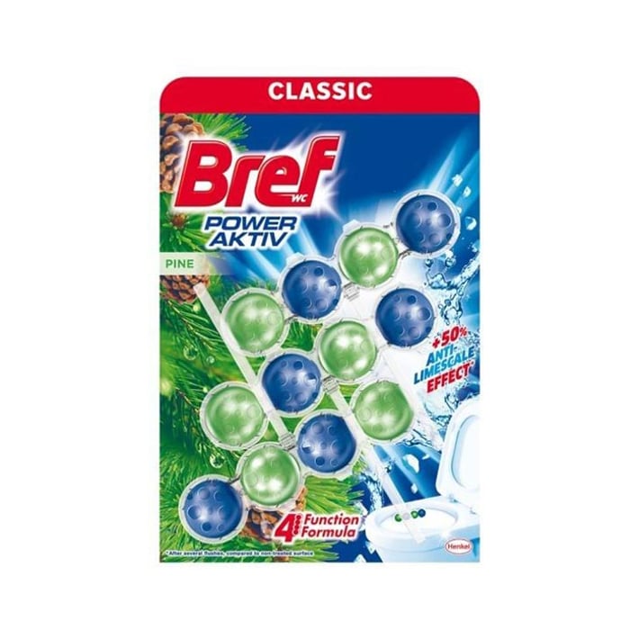 Bref Ароматизатор за тоалетна WC Active Power Trio Pack, бор, 50 g, 3 броя