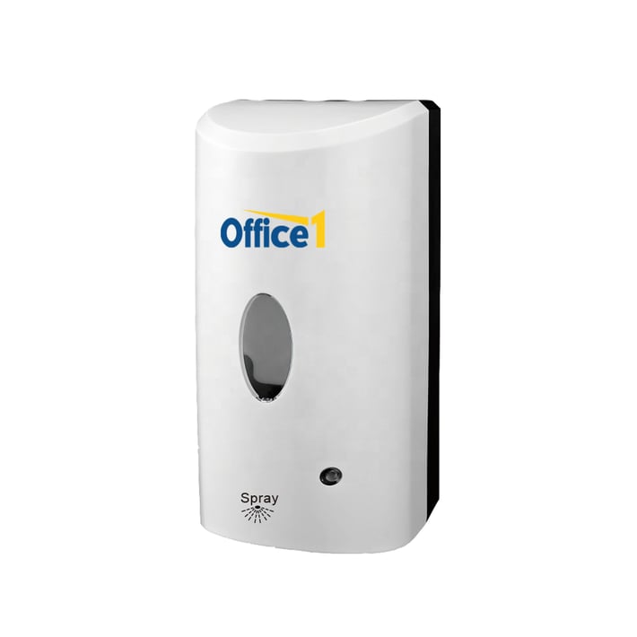 Office 1 Диспенсър за дезинфектант на спрей, сензорен, 1 L, бял