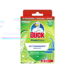 Duck Ароматизатор за тоалетна Fresh Discs, гел, пълнител, лайм, 36 ml, 2 броя