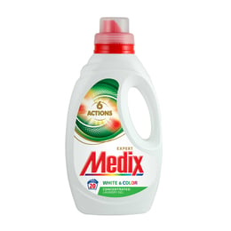Medix Перилен препарат 6 Actions White&Color, течен, 1.1 L, за 20 пранета