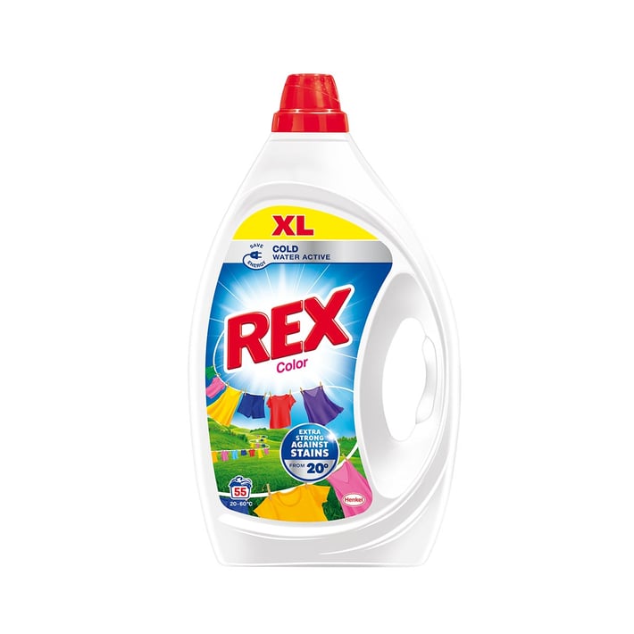 Rex Перилен препарат Color, гел, за цветно пране, 2.475 L, за 55 пранета