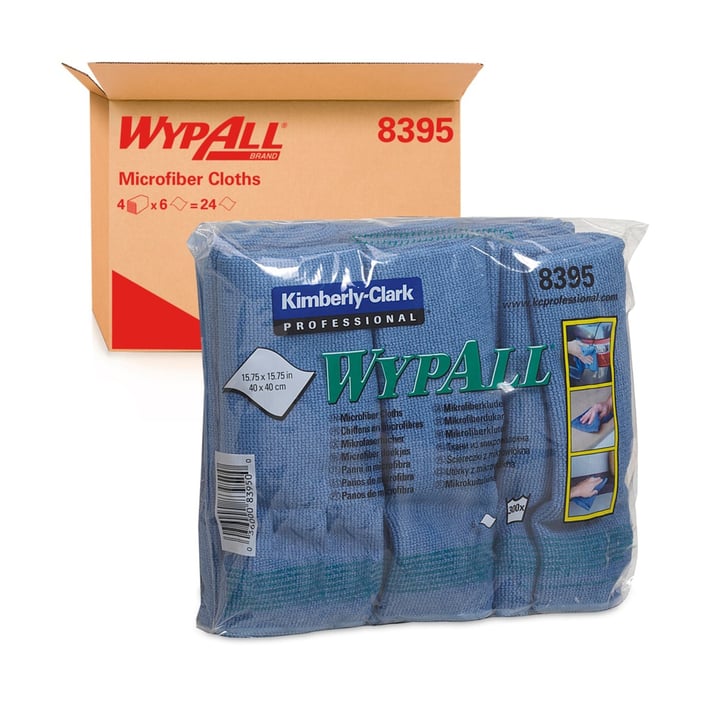 Kimberly-Clark Микрофибърна кърпа WypAll 8395, 40 х 40 cm, синя, 6 броя