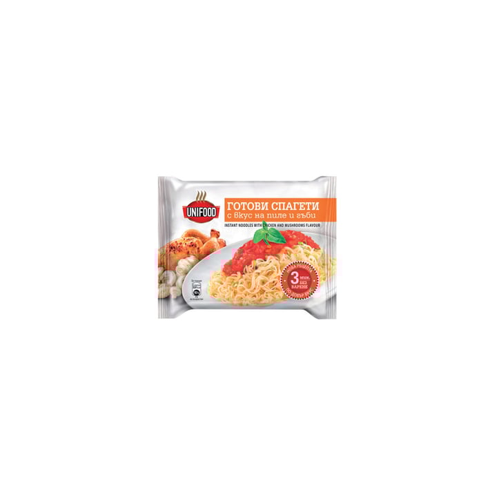 Uni Food Спагети, инстантни, с пиле и гъби, 70 g