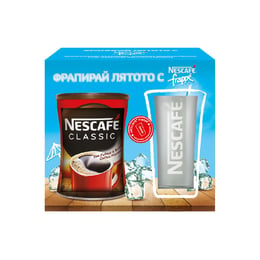 Nescafé Разтворимо кафе Classic, 250 g, в комплект с Nescafé Frappe чаша