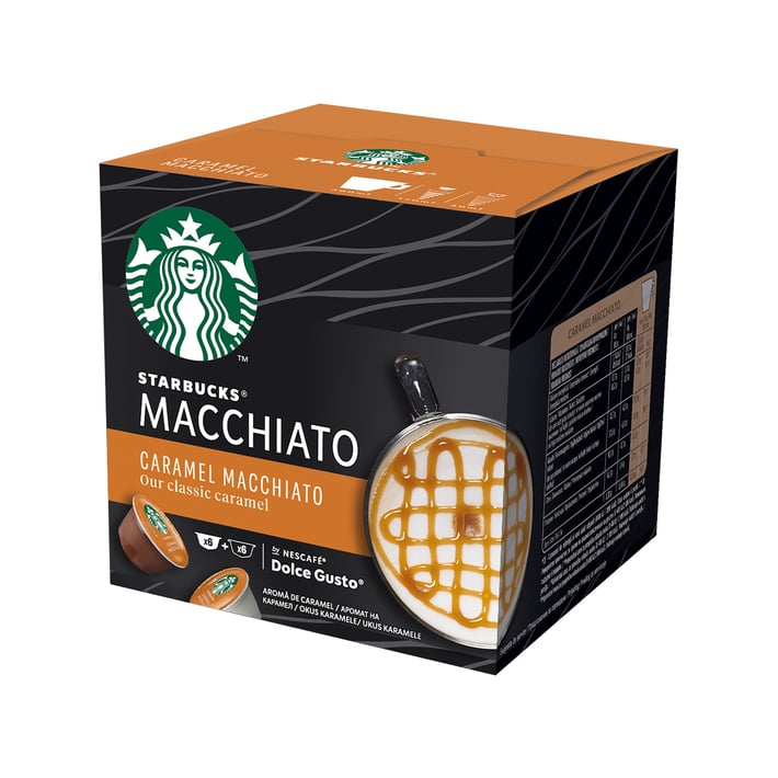 Nescafé Кафе капсула DG Starbucks, Caramel Macchiato, 12 броя