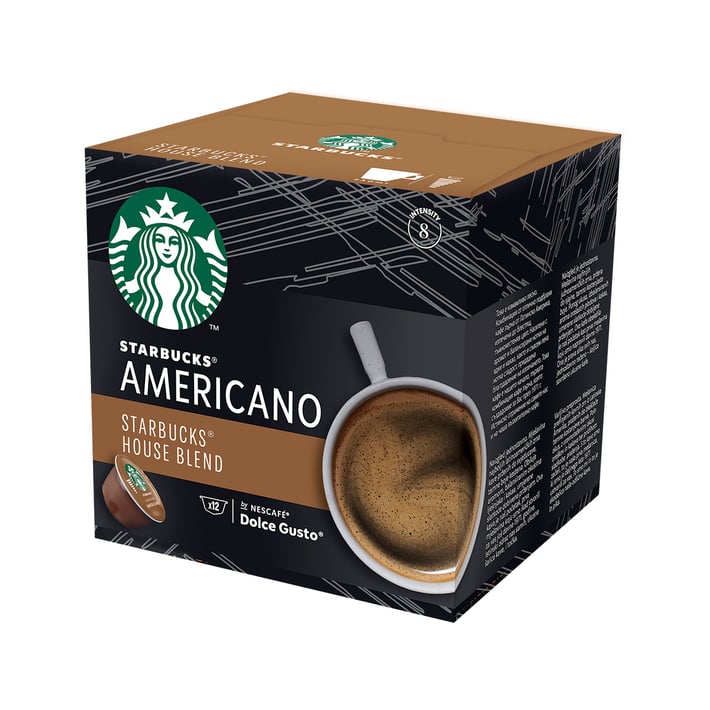 Nescafé Кафе капсула DG Starbucks, Americano House Blend, 12 броя