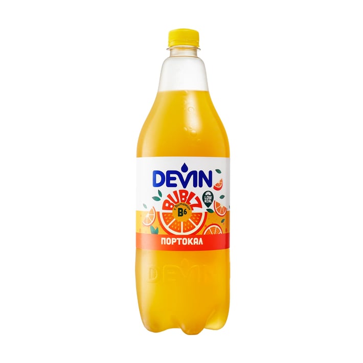 Devin Газирана напитка Bublz, портокал, 1.2 L