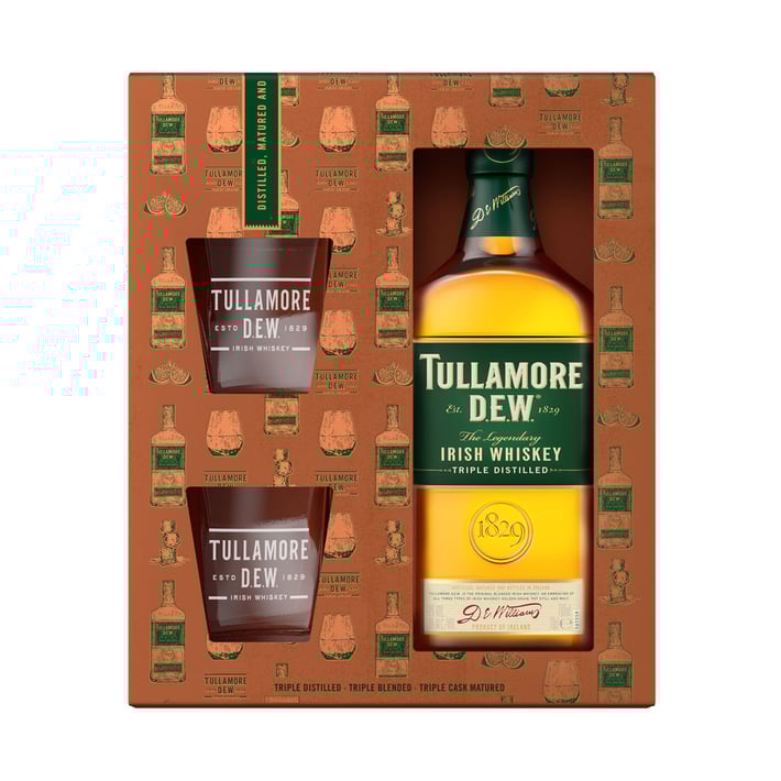 Tullamore Dew Уиски, 700 ml, в комплект с 2 чаши