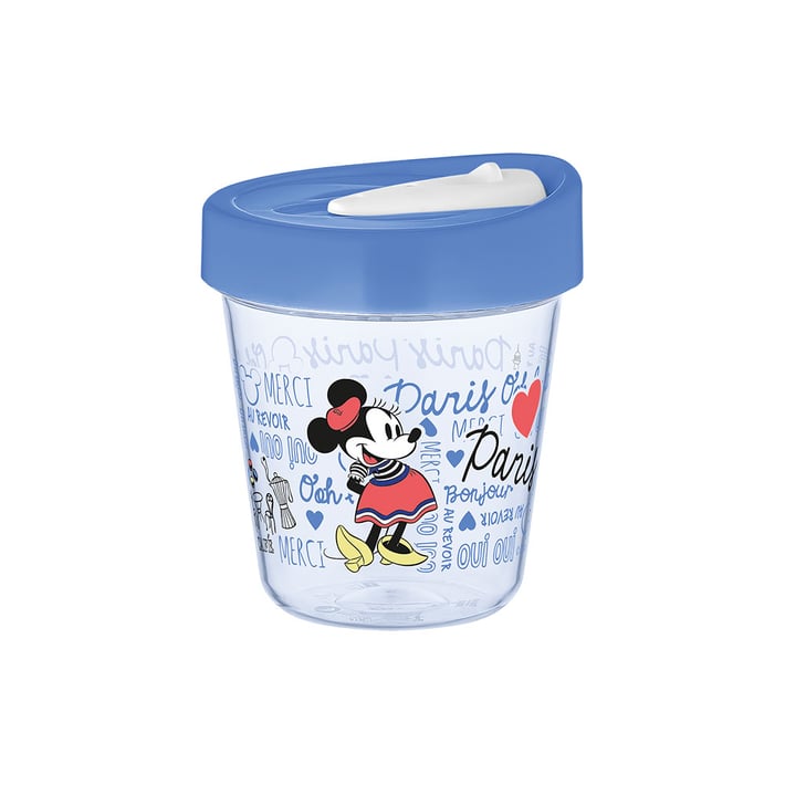 Disney Чаша за пътуване Париж, с капак, 350 ml, синя