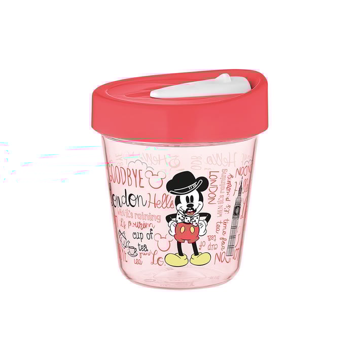Disney Чаша за пътуване Лондон, с капак, 350 ml, червена