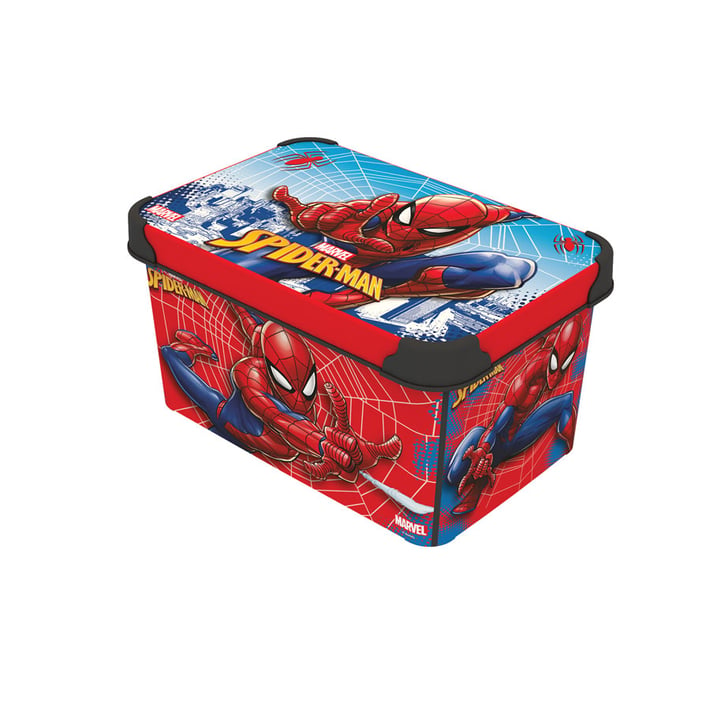 Disney Комплект Spiderman, кутия за съхранение 5 L, кутия за обяд 1 L, стъклена чаша Red Power, чаша Spiderman 280 ml