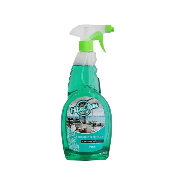 Hit&Clean Препарат за почистване на стъкла, 750 ml, с помпа