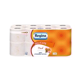 Regina Тоалетна хартия Peach, целулоза, трипластова, 135 къса, 16 броя