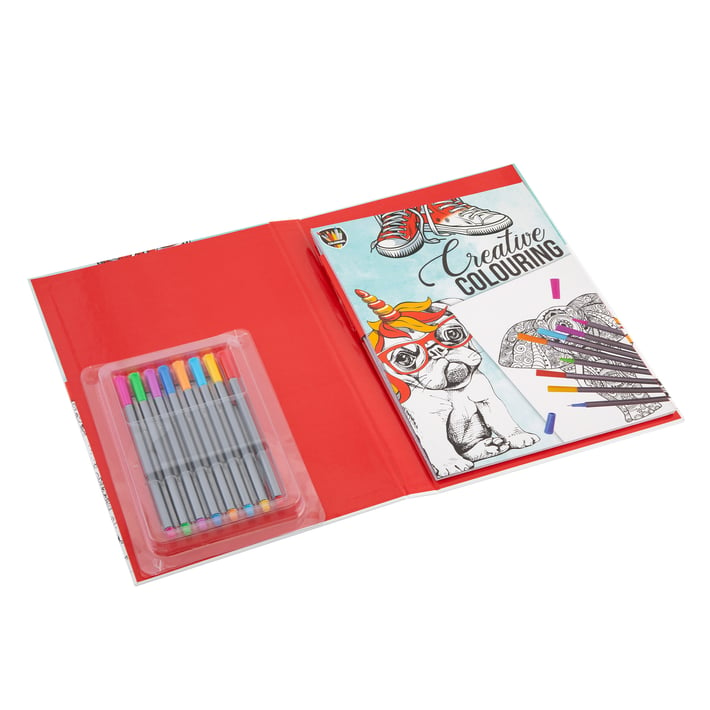 Grafix Книжка за оцветяване Куче, с флумастери, в папка