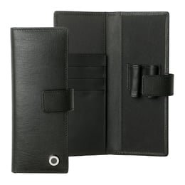 Hugo Boss Калъф Tradition, за две пишещи средства, кожен, черен, със закопчалка