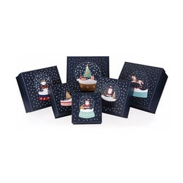 Gipta Подаръчни кутии Snowglobe, с капак, 6 броя