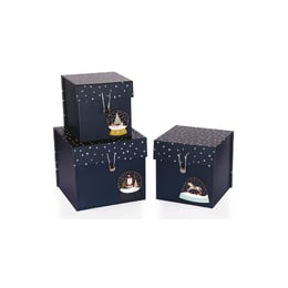 Gipta Подаръчни кутии Snowglobe, с капак и ластик, 3 броя
