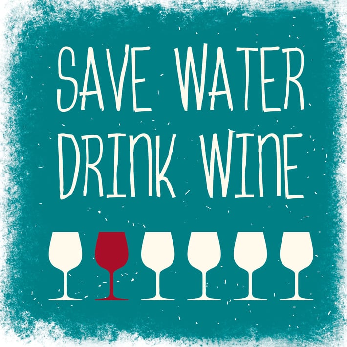 Gespaensterwald Подложка за чаша, мраморна, Save water drink wine