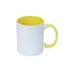 BESTSUB Чаша с цветна вътрешност и дръжка, 330 ml, жълта, с възможност за персонализация