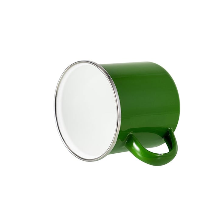 BESTSUB Канче с дръжка, емайлирано, зелено, 360 ml, с възможност за персонализация