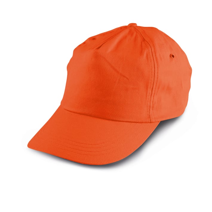 Бейзболна шапка, 5-панелна, полиестер, оранжева, 10 броя