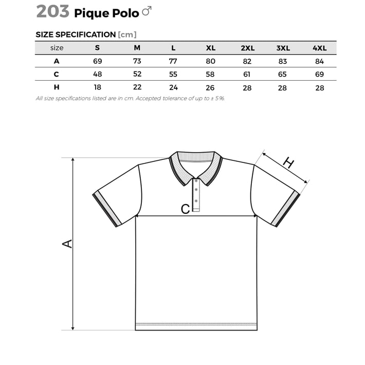Malfini Мъжка тениска Pique Polo 203, размер XXXL, синя