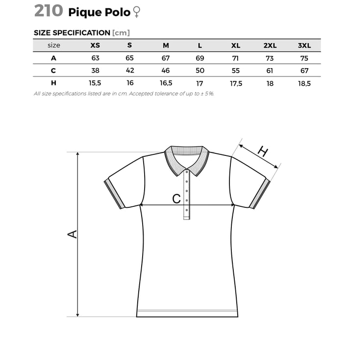 Malfini Дамска тениска Pique Polo 210, размер S, черна