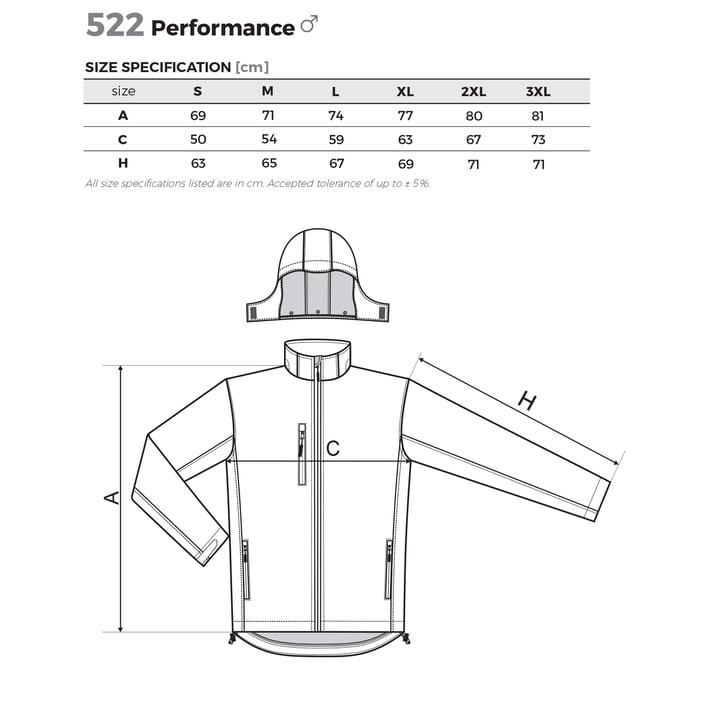 Malfini Мъжко яке Performance Softshell 522, размер L, синьо