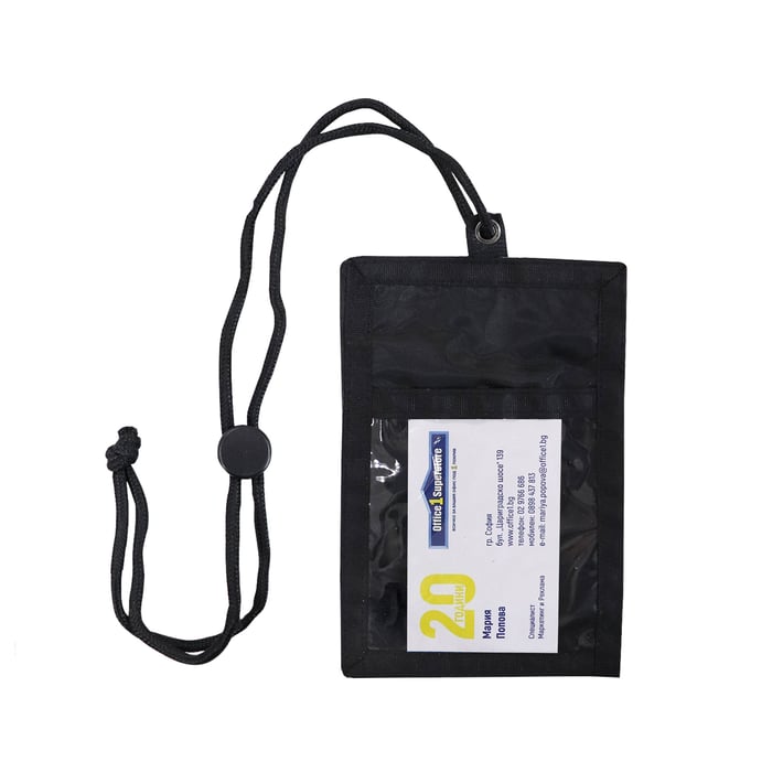 Мултифункционален аксесоар за носене на врат, 10 х 15 cm, черен