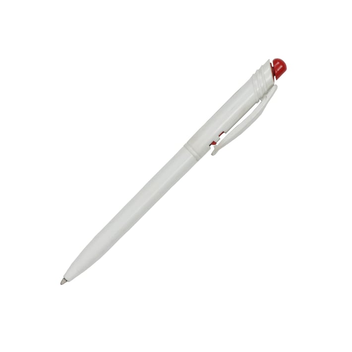 Химикалка Slim, бяло-червена