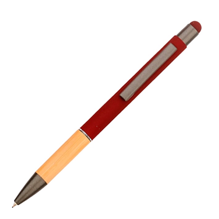 Химикалка Touch, метална, гумирана, червена