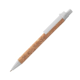 Еко химикалка Carina, корк и пластмаса, бяла
