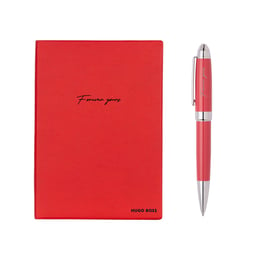 Hugo Boss Комплект химикалка и тефтер Forever Yours, А5, червени