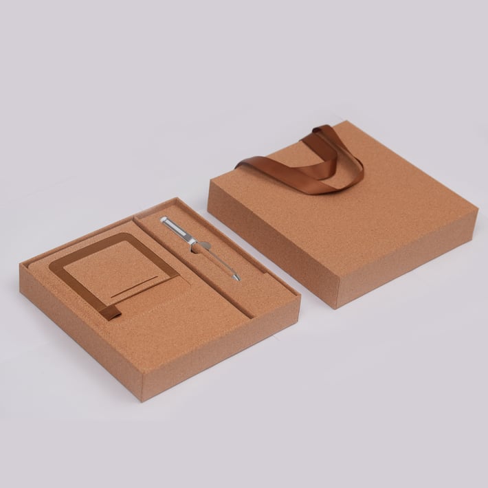 Комплект тефтер и химикалка Floral Cork, в кутия