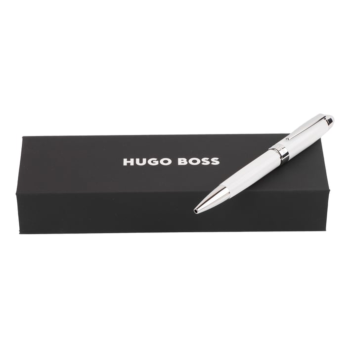 Hugo Boss Химикалка Icon, хром, бяла
