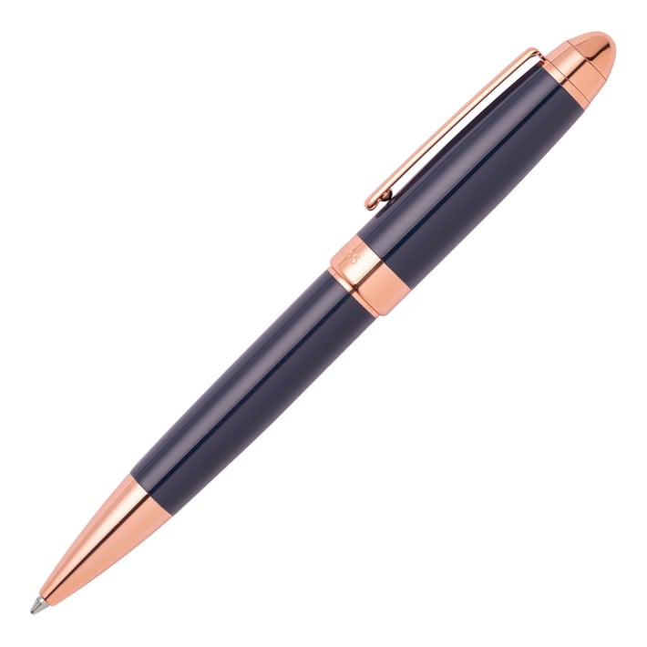 Hugo Boss Химикалка Icon, синя, със златисто-розови елементи