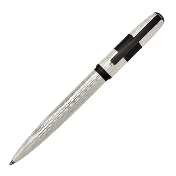 Hugo Boss Химикалка Grid Pearl, в кутия, бяло-черна