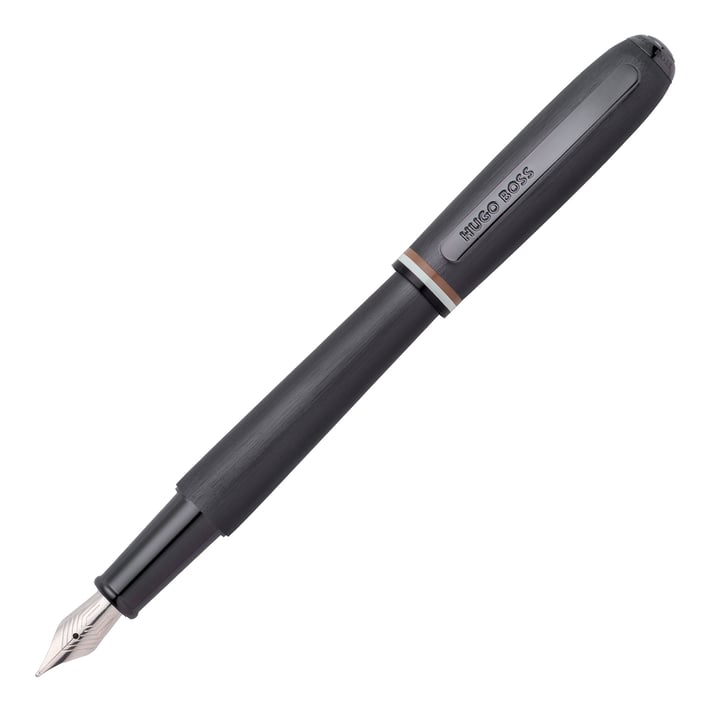 Hugo Boss Писалка Contour Iconic, в кутия, тъмносива