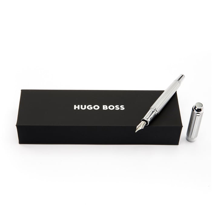 Hugo Boss Писалка Elemental, в кутия, сребриста