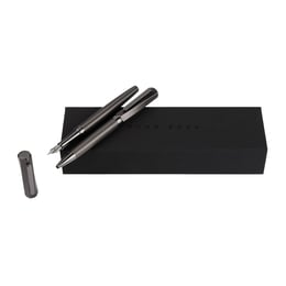 Hugo Boss Комплект химикалка и писалка Twist, тъмносиви