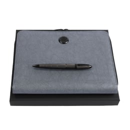 Hugo Boss Комплект химикалка и конферентна папка, A5, сиви