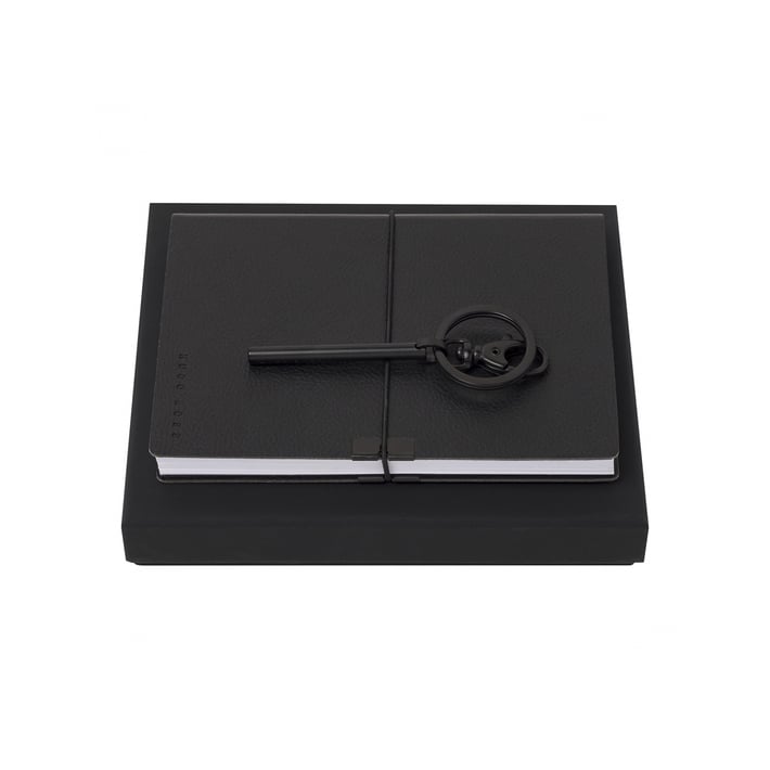 Hugo Boss Комплект тефтер и ключодържател Storyline, A6, черни