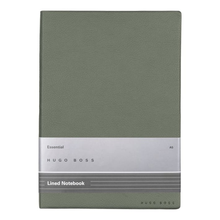 Hugo Boss Тефтер Essential Storyline, на редове, A5, тъмнозелен