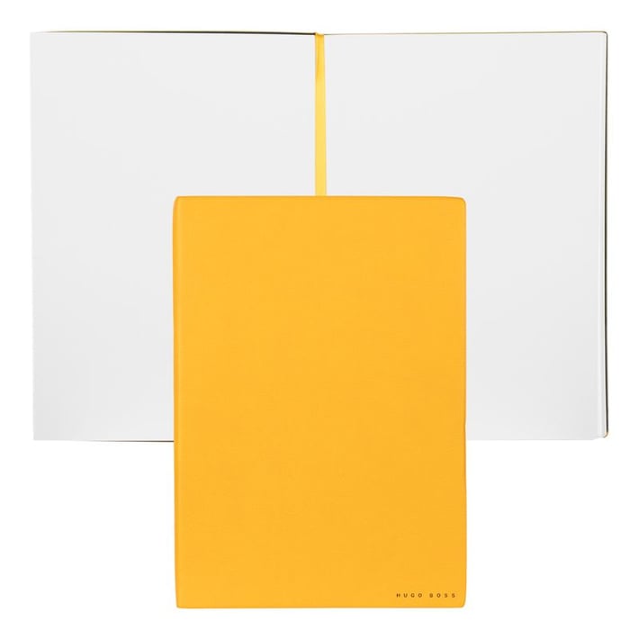 Hugo Boss Тефтер Essential Storyline, бели листове, B5, жълт