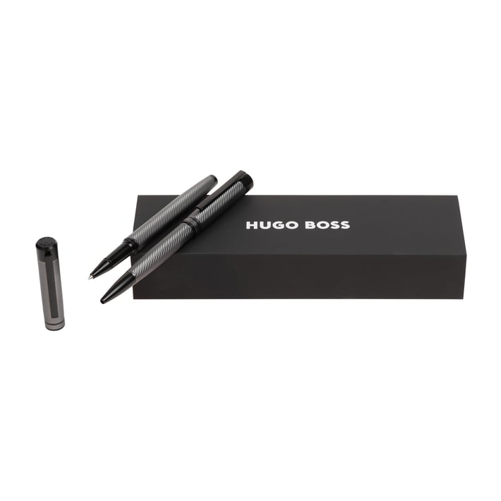 Hugo Boss Комплект химикалка и ролер Filament, сребристи