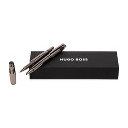 Hugo Boss Комплект химикалка и ролер Chevron, в кутия, тъмнозелени