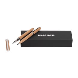 Hugo Boss Комплект химикалка и ролер Gear Icon, бежови