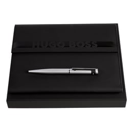 Hugo Boss Комплект химикалка и конферентна папка Cloud Matte, А5, хром