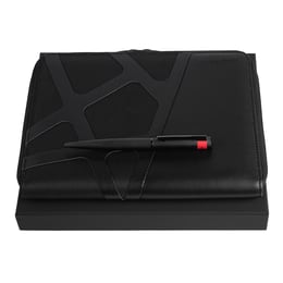 Hugo Boss Комплект химикалка и конферентна папка Craft, А5, черни