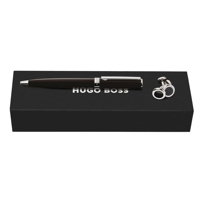 Hugo Boss Комплект химикалка и ръкавели Gear Icon, черни